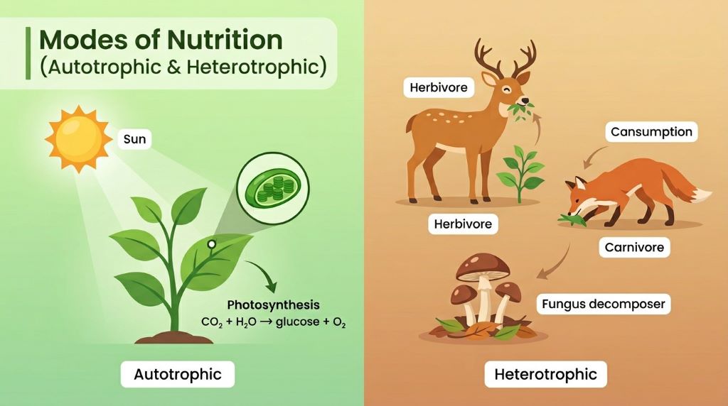 Modes of Nutrition (Autotrophic & Heterotrophic)