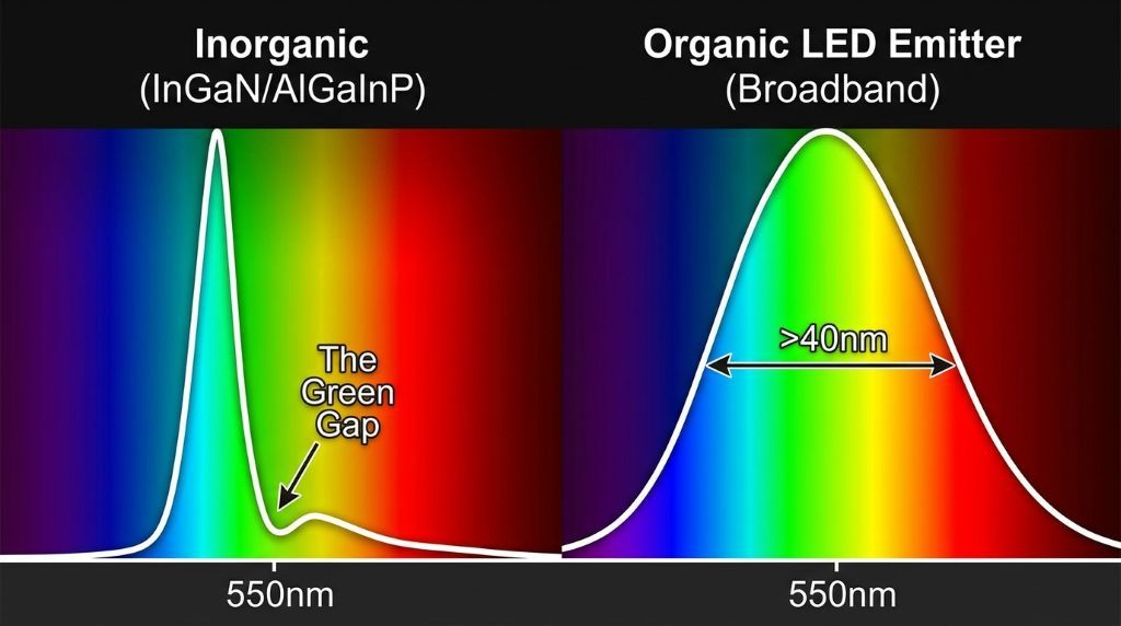 Why Narrow Emission Matters for Modern Displays